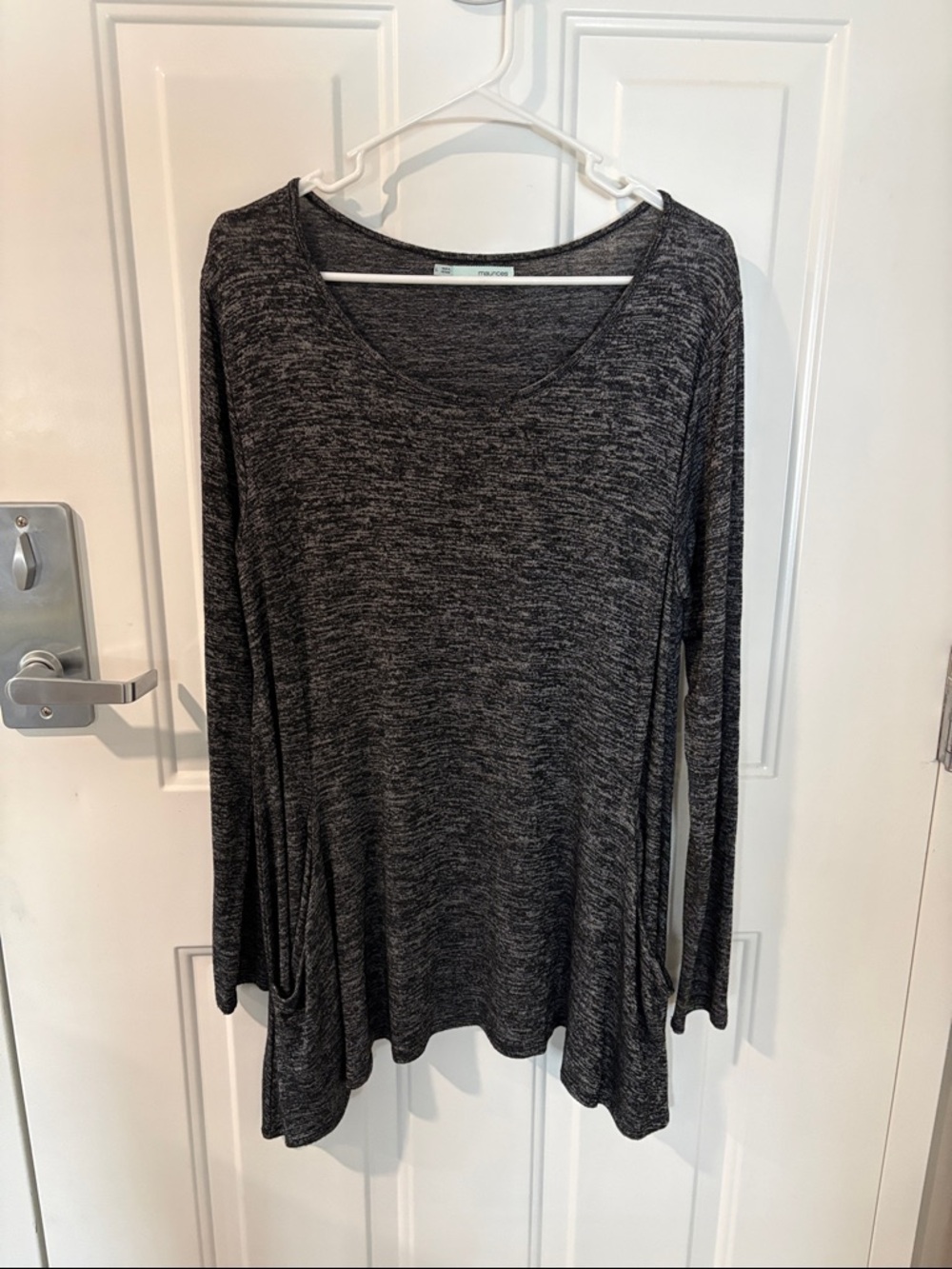 Maurices Long Sleeve Scoop Neck Tunic Top - Gray